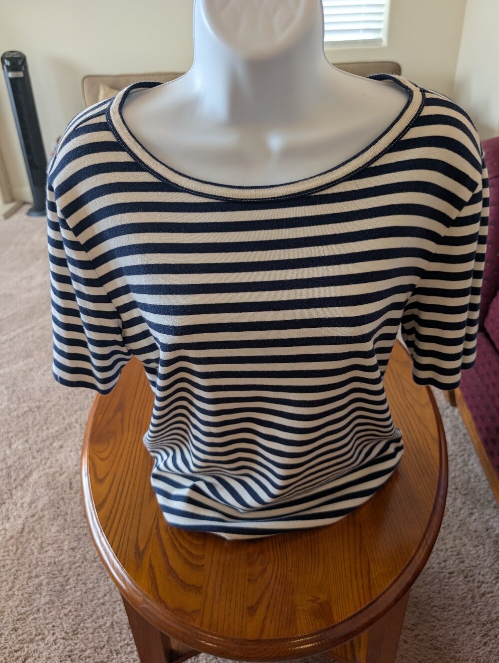 J Crew Cotton Blue Stripe Short Sleeve Two Top Bundle, Size L - Picture 7 of 16